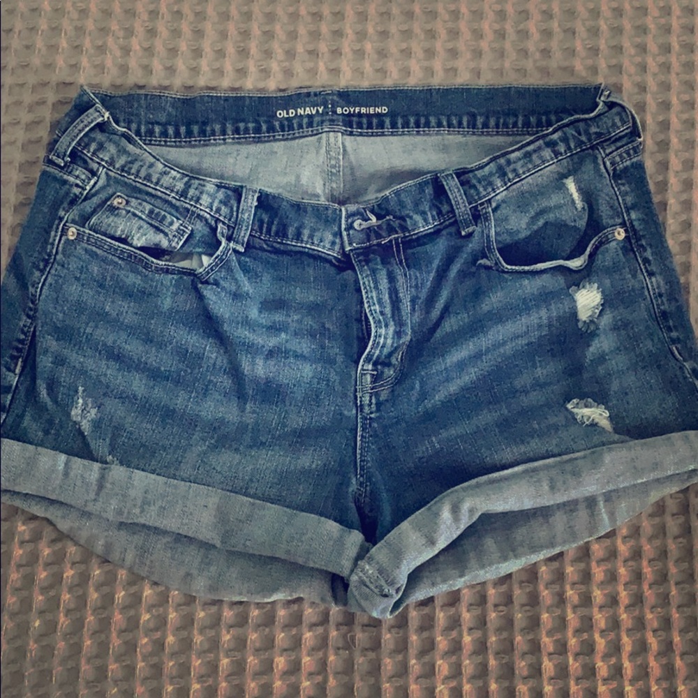 Cuffed Denim Shorts